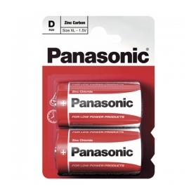 Батарейка Panasonic, Red Zinc, R20RZ/2BP тип D, 1.5V (блистер - 2 шт)