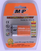 Аккумулятор Multiple Power MP200, 200 mAh, тип Крона, 6F22, 9V (блистер - 1 шт)