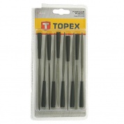Набор надфилей TOPEX, 06A015, 140мм, d=3мм, 10 шт., с ручкой, 3101463