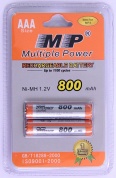 Аккумулятор Multiple Power MP800, 800 mAh, тип AAA, R03, 1.2V, Ni-MH (блистер - 2 шт)