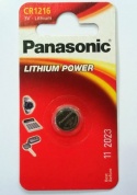 Батарейка Panasonic, LITHIUM Power, CR-1216AL/1B, 3V  (блистер - 1 шт)