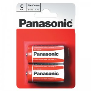 Батарейка Panasonic, Red Zinc, R14RZ/2BP тип С, 1.5V (блистер - 2 шт)