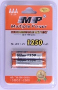 Аккумулятор Multiple Power MP1250, 1250 mAh, тип AAA, R3, 1.2V, Ni-MH (блистер - 2 шт)