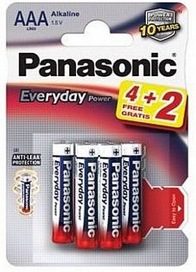 Батарейка Panasonic, Everyday Power, LR03EPS/6BP 4+2F, тип AAA, 1.5V (блистер - 4+2 шт)
