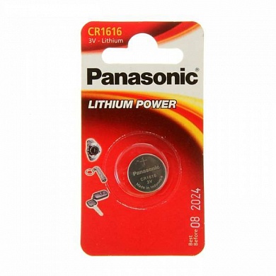 Батарейка Panasonic, LITHIUM Power, CR-1616EL/1B, 3V (блистер - 1 шт)