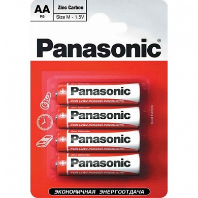 Батарейка Panasonic, Red Zinc, R03RZ/4BP тип ААА, 1.5V (блистер - 4 шт)