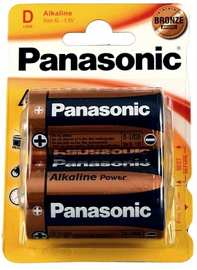 Батарейка Panasonic, Alkaline Power, LR20APB/2BP тип D, 1.5V (блистер - 2 шт)