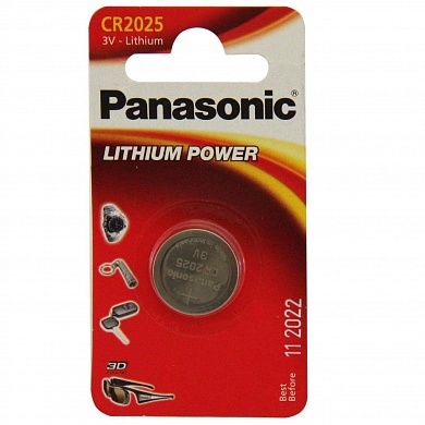 Батарейка Panasonic, LITHIUM Power, CR-2025EL/1B, 3V (блистер - 1 шт)
