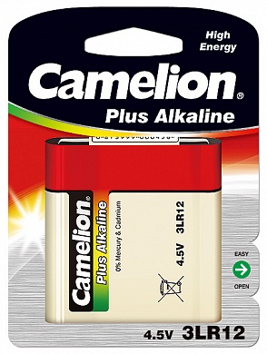 Батарейка CAMELION, Plus Alkaline, 3LR12-BP1, тип 3LR12, 4.5V (блистер - 1 шт)