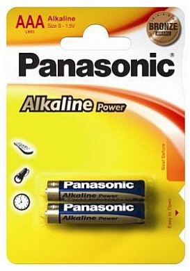 Батарейка Panasonic, Alkaline Power, LR03APB/2BP тип ААА, 1.5V (блистер - 2 шт)