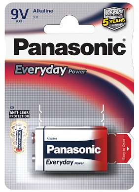 Батарейка Panasonic, Everyday Power, 6LF22EPS/1BP тип Крона, 9V (блистер - 1 шт)