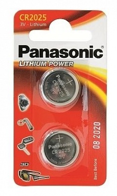 Батарейка Panasonic, LITHIUM Power, CR-2025EL/2B, 3V (блистер - 2 шт)