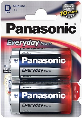 Батарейка Panasonic, Everyday Power, LR20EPS/2BP тип D, 1.5V (блистер - 2 шт)